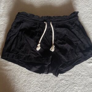 Women's Black Athletic Shorts with Drawstring